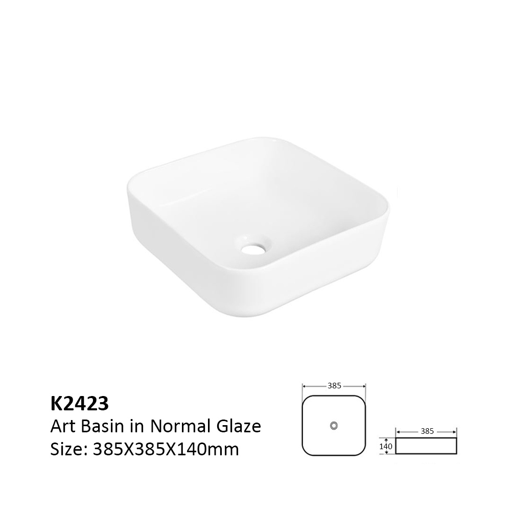 Above-Counter Basin Square Rounded Corners